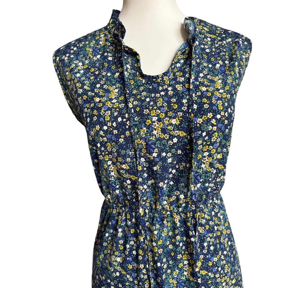 CzYinXian Blue Floral Maxi Dress Sleeveless Ruffle Hem Size 2XL - Picture 5 of 9